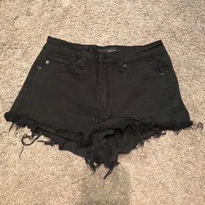 Black cutoff shorts